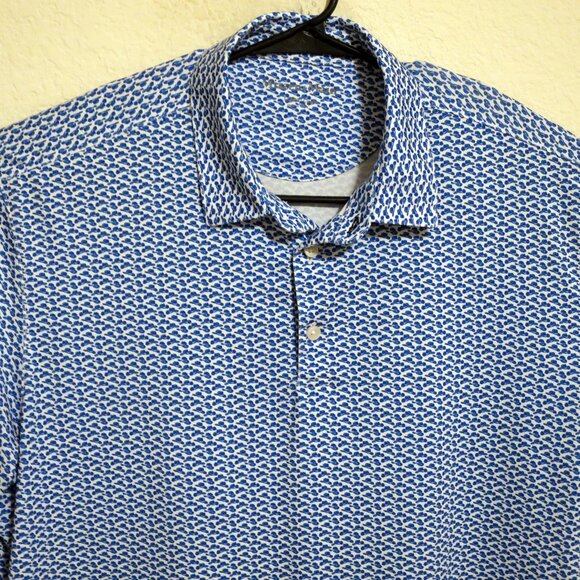 Mizzen+Main Other - Mizzen Main Shirt Men Large Short Sleeve Golf Polo Classic Fit White Blue Hats